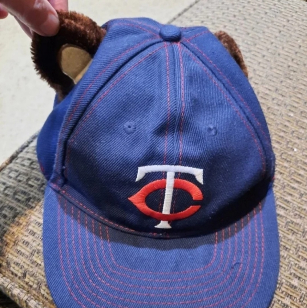 Minnesota Twins baseball cap with teddy bear ears